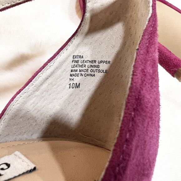 Charles David Heels Extra Dress Strappy Stiletto Magenta Pink Suede Sz 10M - Picture 12 of 15